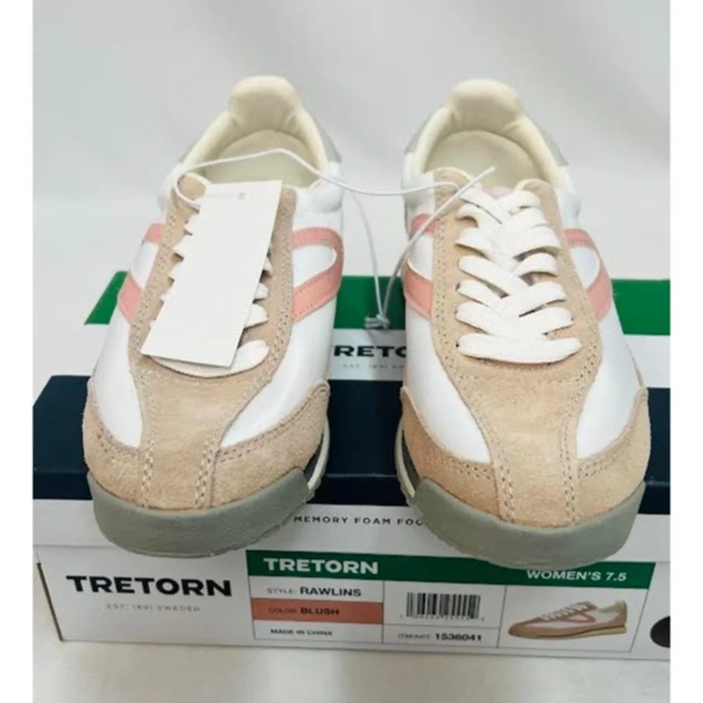Tretorn Women's Rawlins‎ Retro Lace-up Sneaker Blush 6 NEW